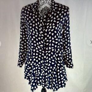 Anthropologie Larkin Heart Print tunic blouse. Size S